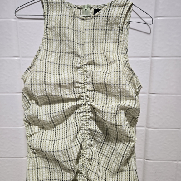 Cider Checked Patterned Ruched Midi Dress - Picture 2 of 10